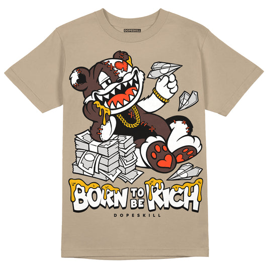 Jordan 1 High OG “Latte” DopeSkill Medium Brown T-shirt Born To Be Rich Graphic Streetwear