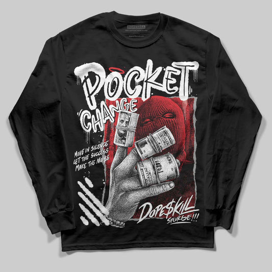 Black and White Sneakers DopeSkill Long Sleeve T-Shirt Pocket Change Graphic Streetwear - Black