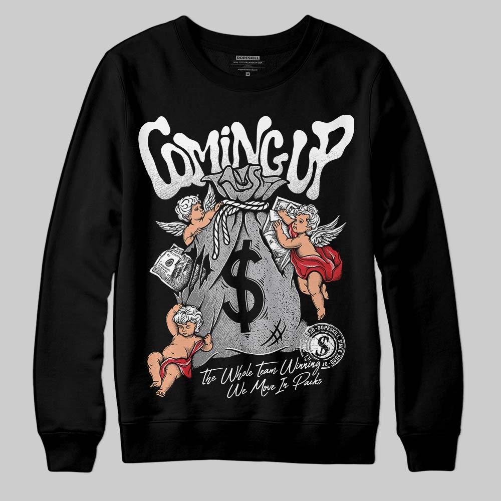 Jordan 4 OG “White Cement” DopeSkill Sweatshirt Money Bag Coming Up Graphic Streetwear - Black