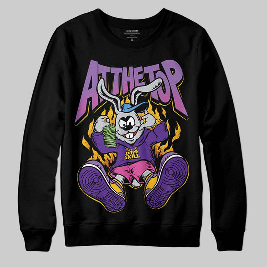 PURPLE Sneakers DopeSkill Sweatshirt At The Top Graphic Streetwear - black