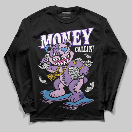 PURPLE Sneakers DopeSkill Long Sleeve T-Shirt Money Callin' Graphic Streetwear - Black