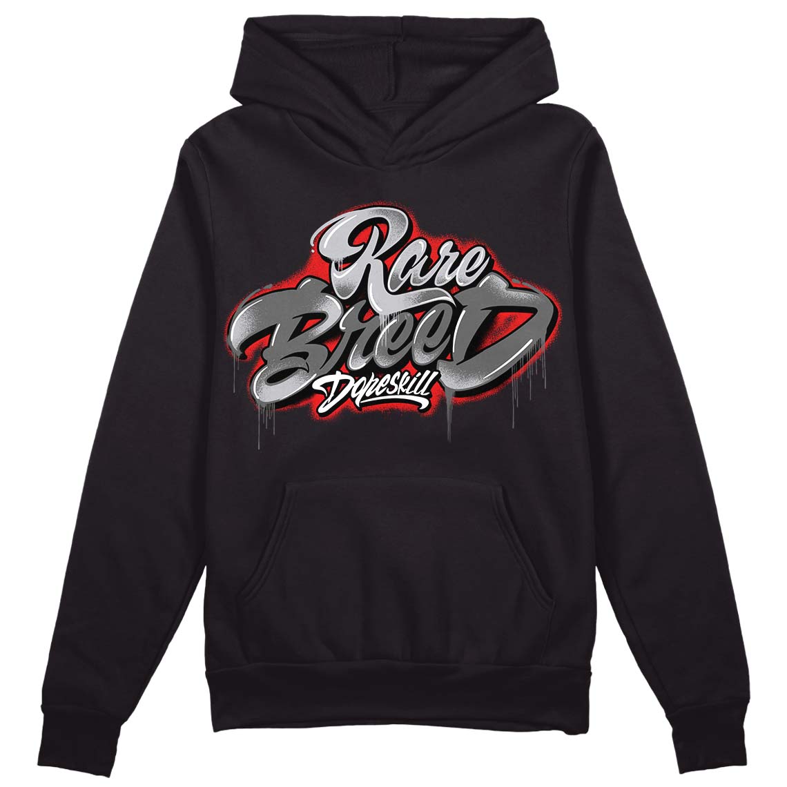 Grey Sneakers DopeSkill Hoodie Sweatshirt Rare Breed Type Graphic Streetwear - Black