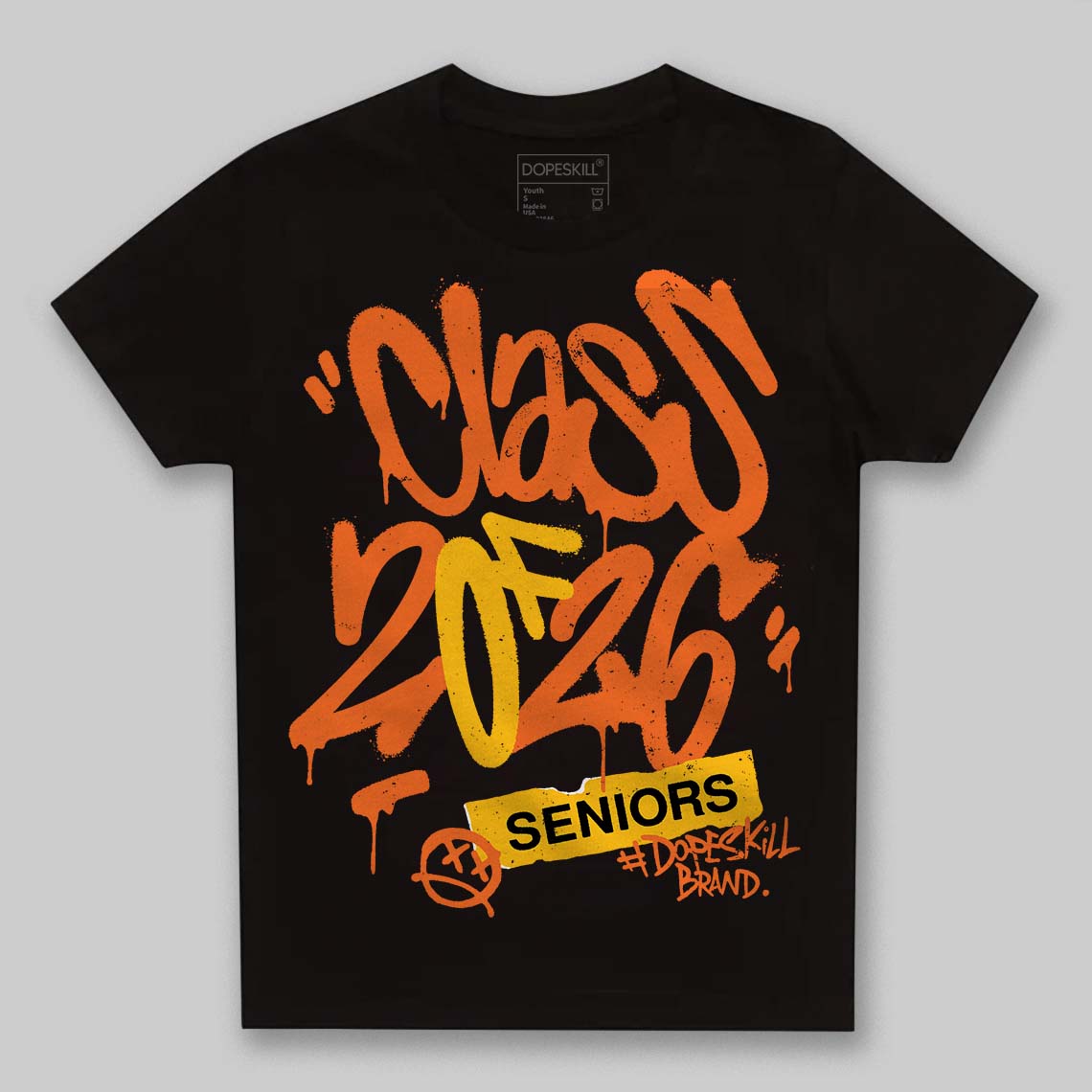 Orange, Black and White Sneakers DopeSkill Toddler Kids T-shirt Class of 2026 Graphic Streetwear - Black