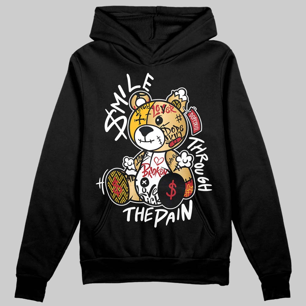 Jordan 12 Retro 'Taxi' 2025 DopeSkill Hoodie Sweatshirt Smile Through The Pain Graphic Streetwear - Black