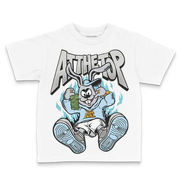 Jordan 4 Retro GS “Blue Chill” DopeSkill Toddler Kids T-shirt At The Top Graphic Streetwear - White