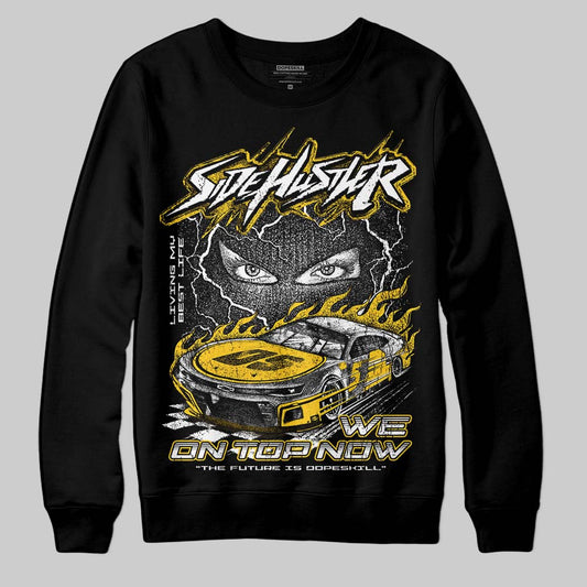 Yellow Sneakers DopeSkill Sweatshirt New Side Hustler Graphic Streetwear - black