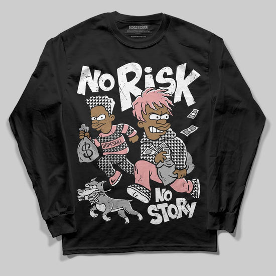 Harris Tweed x Wmns Dunk Low 'Black Phantom' DopeSkill Long Sleeve T-Shirt No Risk No Story Graphic Streetwear - Black