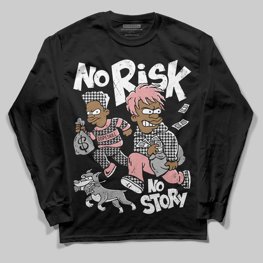 Harris Tweed x Wmns Dunk Low 'Black Phantom' DopeSkill Long Sleeve T-Shirt No Risk No Story Graphic Streetwear - Black