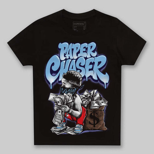 University Blue Sneakers DopeSkill Toddler Kids T-shirt Paper Chaser Boy Graphic Streetwear - Black