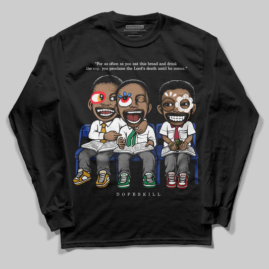 Black and White Sneakers DopeSkill Long Sleeve T-Shirt First Sunday Graphic Streetwear - Black