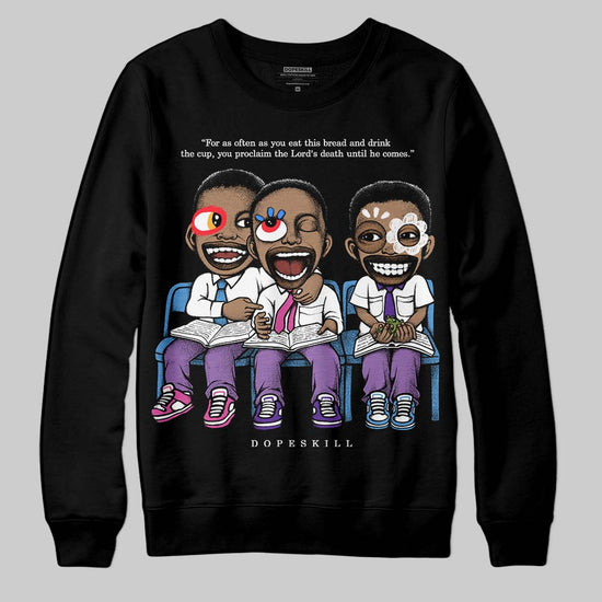 PURPLE Sneakers DopeSkill Sweatshirt First Sunday Graphic Streetwear - Black