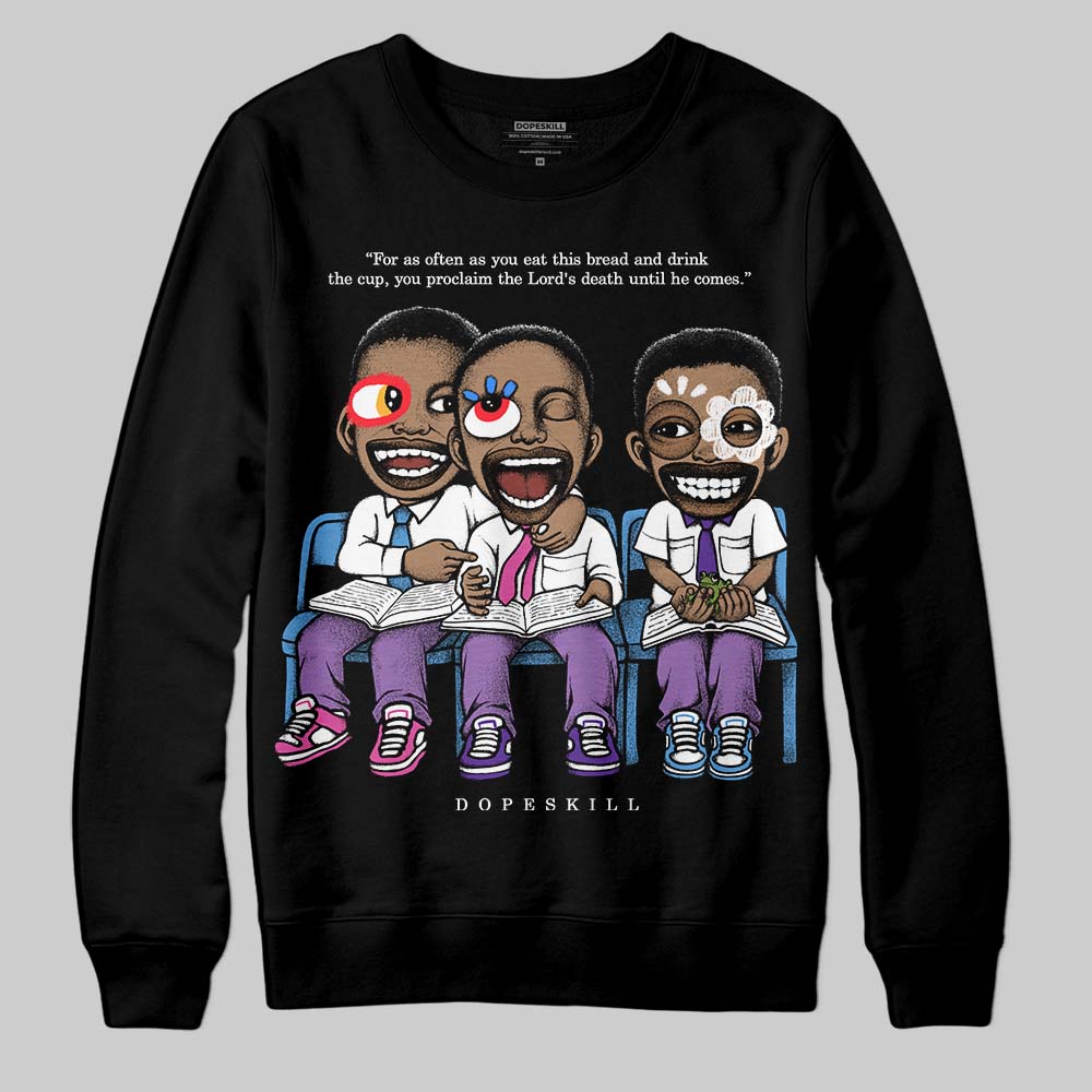 PURPLE Sneakers DopeSkill Sweatshirt First Sunday Graphic Streetwear - Black