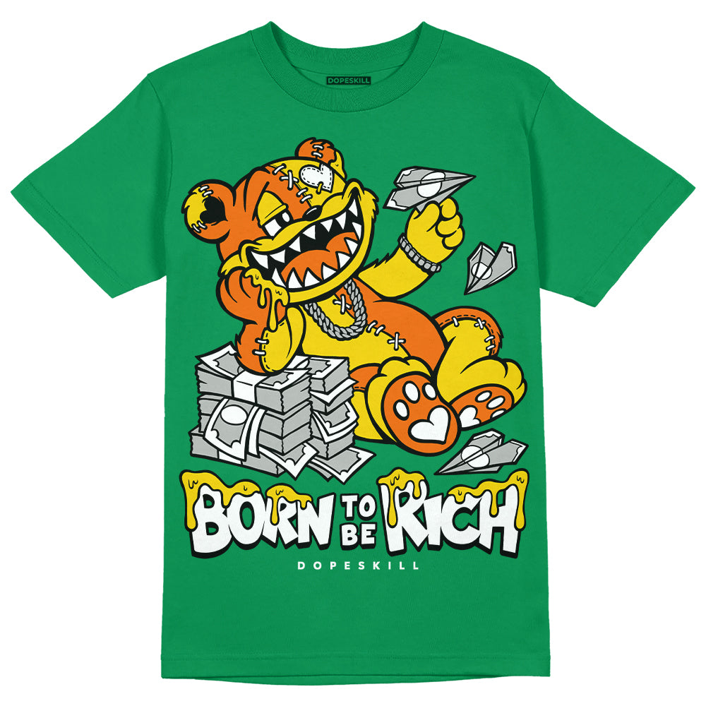 Green Sneakers DopeSkill Green T-shirt Born To Be Rich Graphic Streetwear