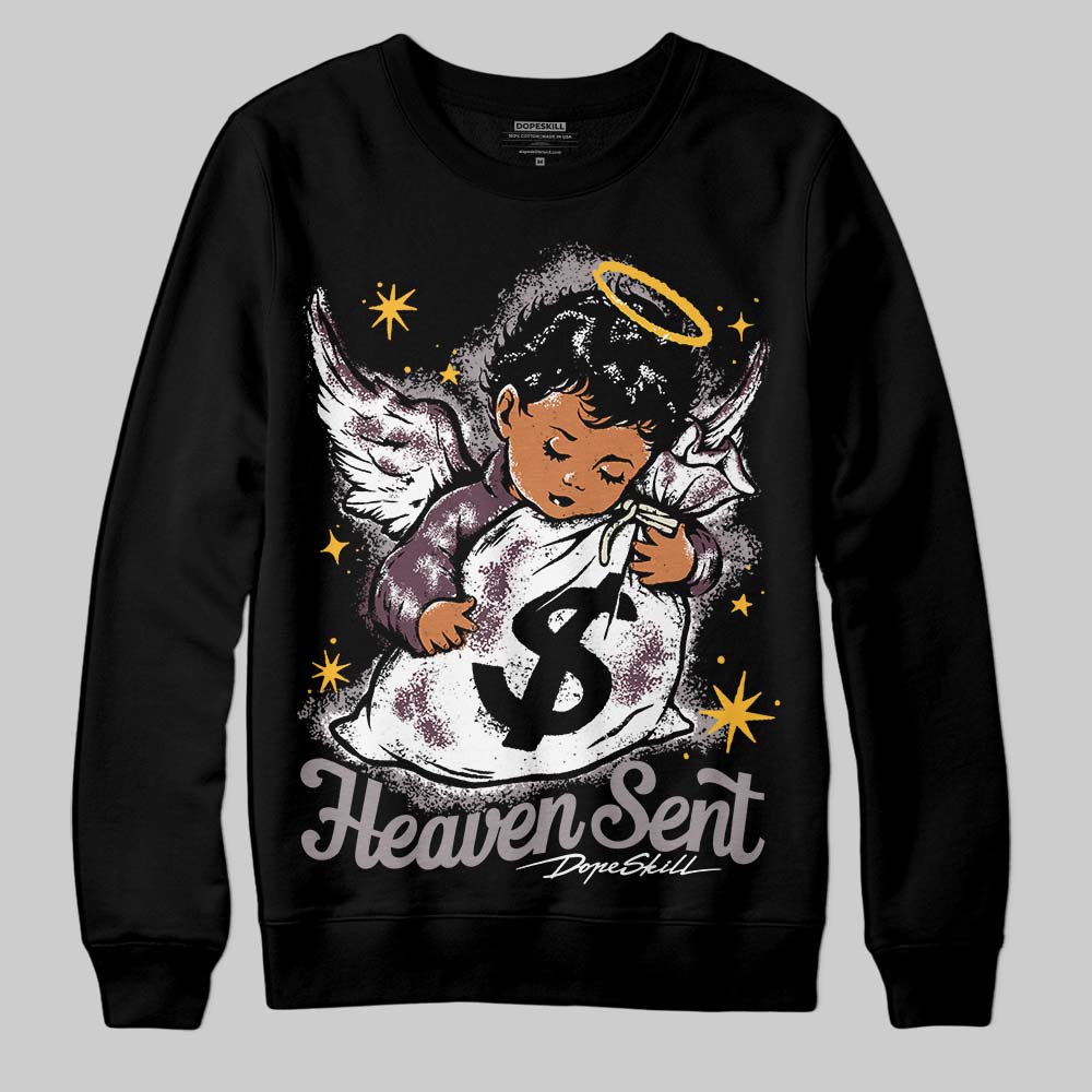 A Ma Maniére x Air Jordan 5 “Violet Ore” DopeSkill Sweatshirt Heaven Sent Graphic Streetwear - Black