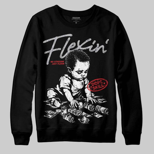 Grey Sneakers DopeSkill Sweatshirt Flexin' Graphic Streetwear - Black