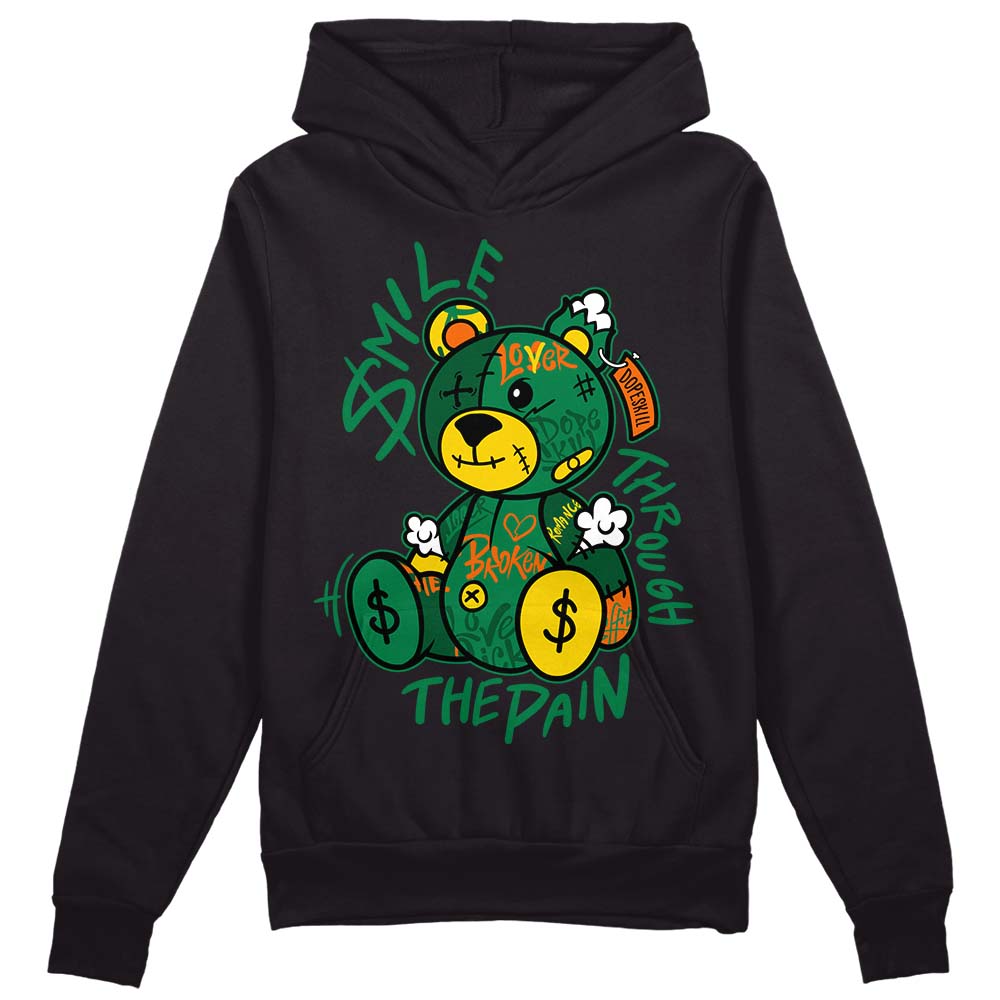 Green Sneakers DopeSkill Hoodie Sweatshirt Smile Through The Pain Graphic Streetwear - Black