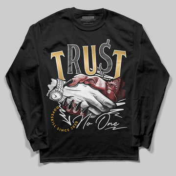 Jordan 12 Retro 'Taxi' 2025 DopeSkill Long Sleeve T-Shirt Trust No One Graphic Streetwear - Black