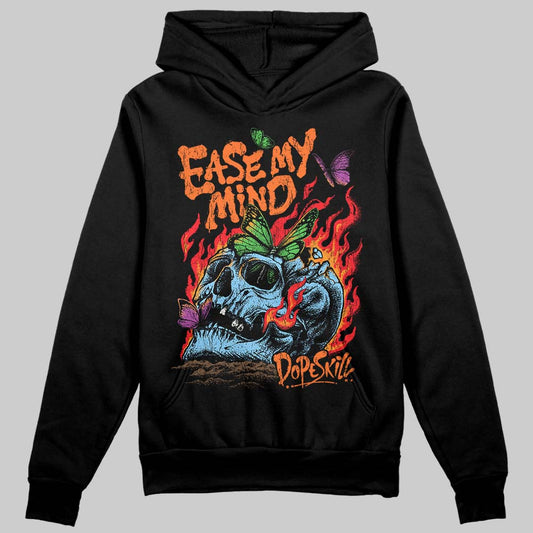 Orange, Black and White Sneakers DopeSkill Hoodie Sweatshirt Ease My Mind Graphic Streetwear - Black
