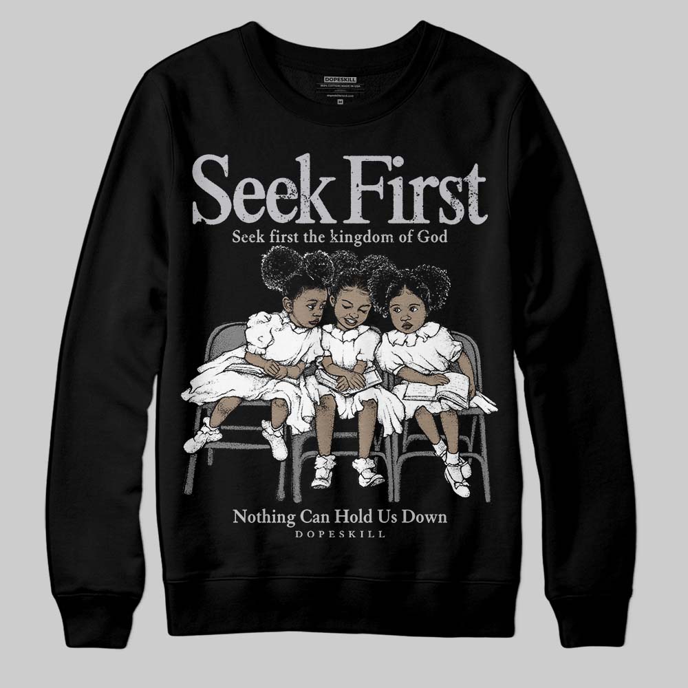 Grey Sneakers DopeSkill Sweatshirt New Seek First Graphic Streetwear - Black