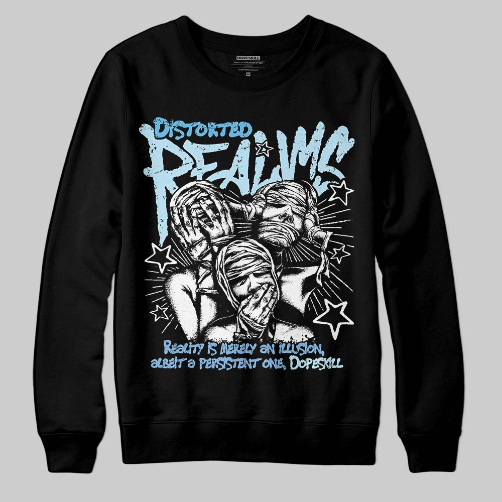 Jordan 11 Retro Legend Blue DopeSkill Sweatshirt Distorted Realms Graphic Streetwear - Black