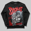 Jordan 11 Retro Cherry DopeSkill Long Sleeve T-Shirt Pocket Change Graphic Streetwear - Black