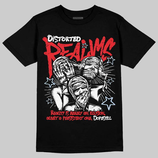 Jordan 11 Retro Cherry DopeSkill T-Shirt Distorted Realms Graphic Streetwear - Black