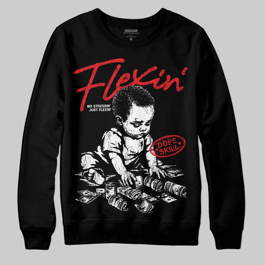 Jordan 11 Retro Cherry DopeSkill Sweatshirt Flexin' Graphic Streetwear - Black