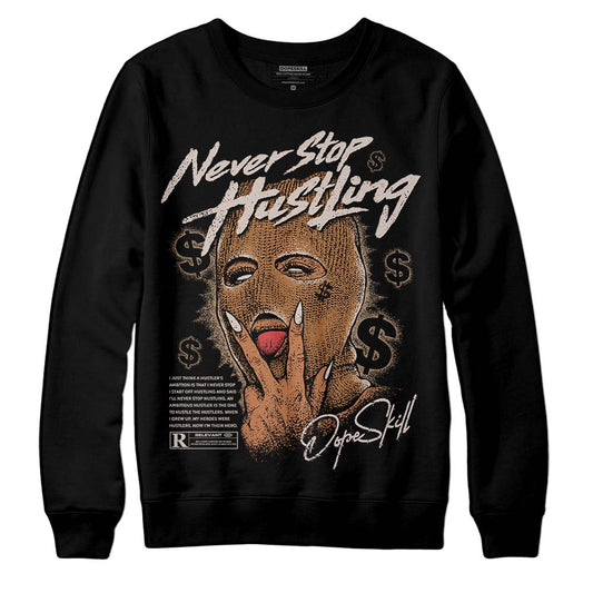 Jordan 3 Retro Palomino DopeSkill Sweatshirt Never Stop Hustling Graphic Streetwear - Black