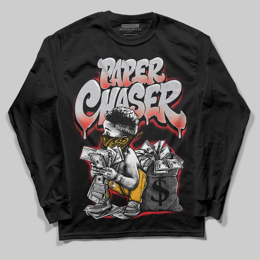 Grey Sneakers DopeSkill Long Sleeve T-Shirt Paper Chaser Boy Graphic Streetwear - black
