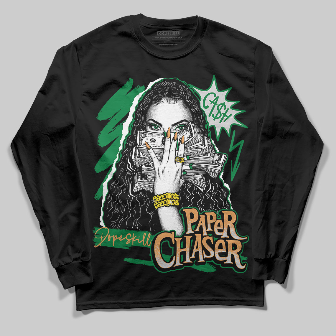 Nike SB x Jordan 4 “Pine Green” DopeSkill Long Sleeve T-Shirt NPC Graphic Streetwear - Black