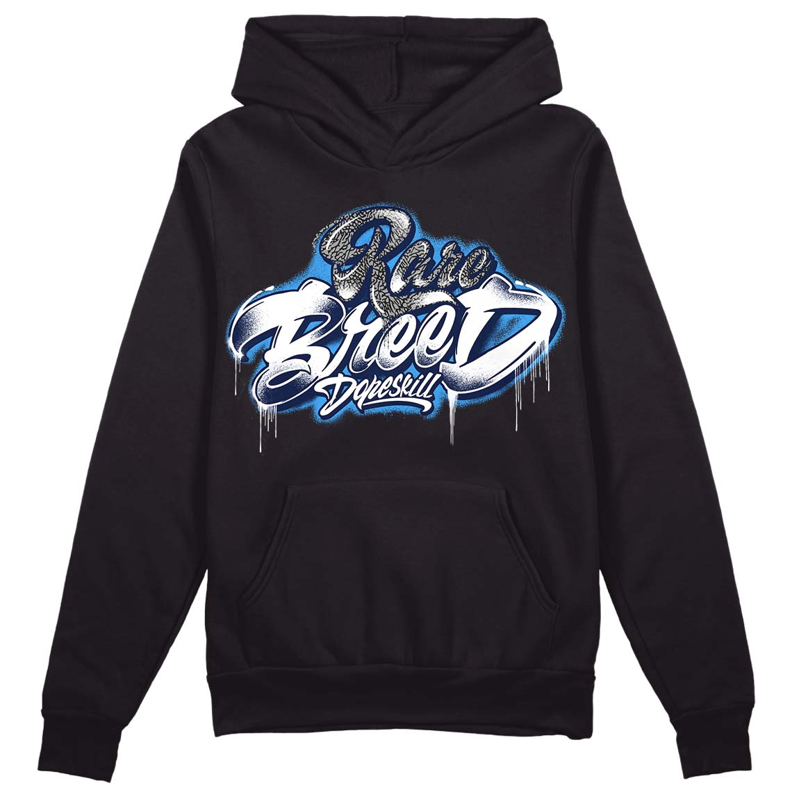 Jordan 3 "Midnight Navy" DopeSkill Hoodie Sweatshirt Rare Breed Type Graphic Streetwear - Black
