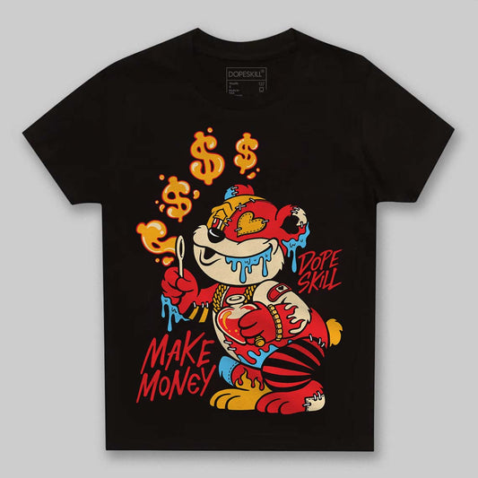Red Sneakers DopeSkill Toddler Kids T-shirt Make Money Graphic Streetwear - Black