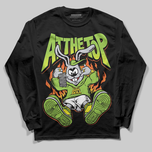 Neon Green Sneakers DopeSkill Long Sleeve T-Shirt At The Top Graphic Streetwear - Black