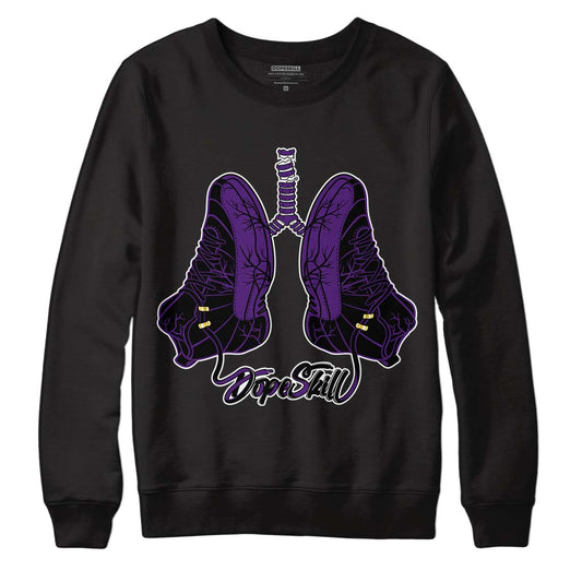 Jordan 12 “Field Purple” DopeSkill Sweatshirt Breathe Graphic Streetwear - Black