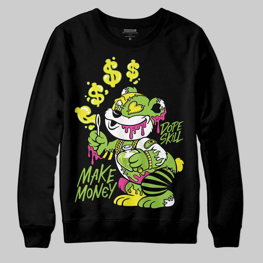 Neon Green Sneakers DopeSkill Sweatshirt Make Money Graphic Streetwear - black