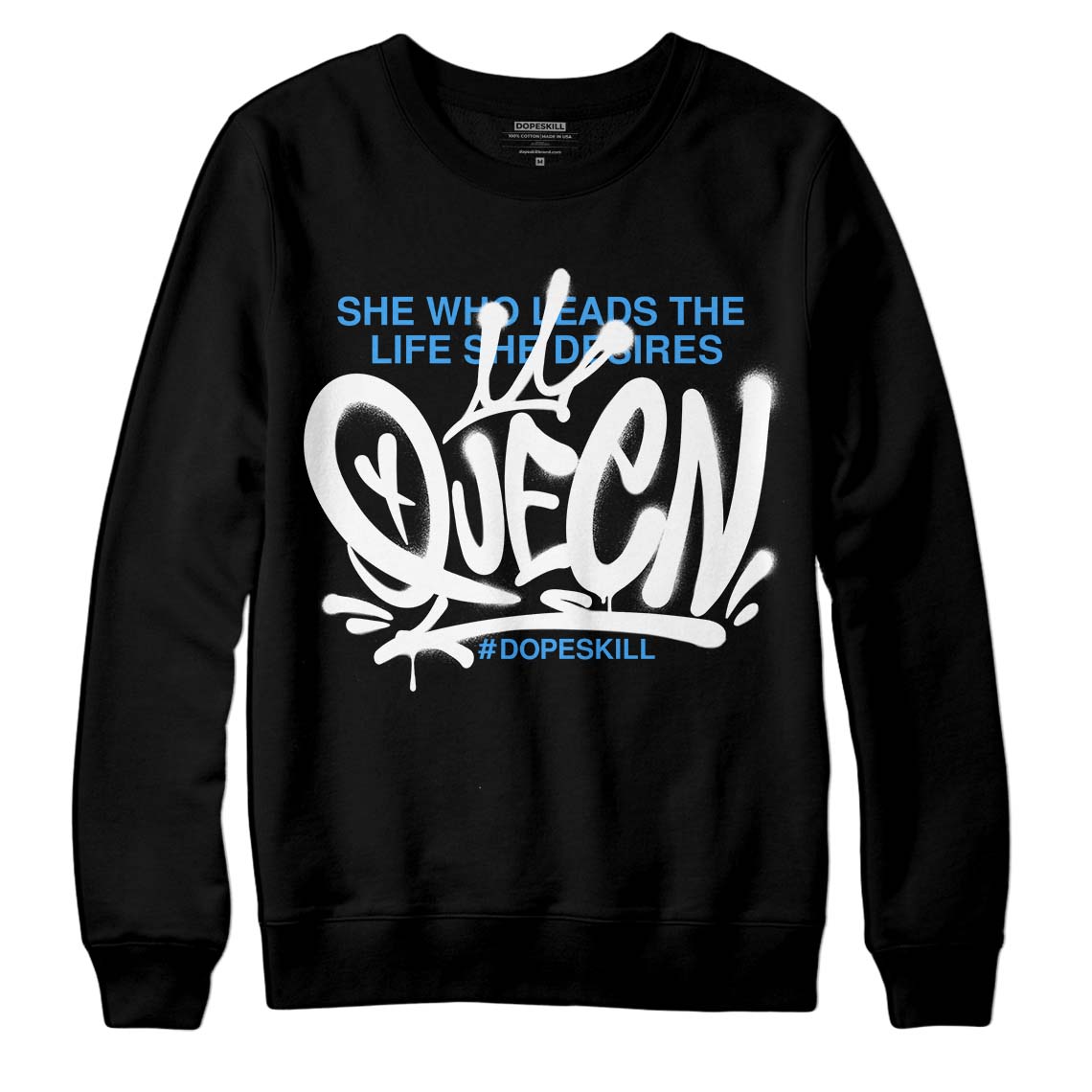 Jordan 3 "Midnight Navy" DopeSkill Sweatshirt Queen Graphic Streetwear - Black