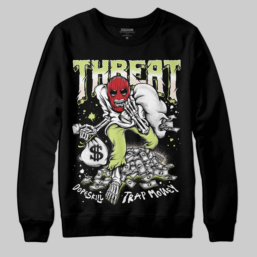 Jordan 5 “Luminous Green” DopeSkill Sweatshirt Threat Graphic Streetwear - black