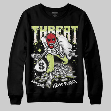 Jordan 5 “Luminous Green” DopeSkill Sweatshirt Threat Graphic Streetwear - black