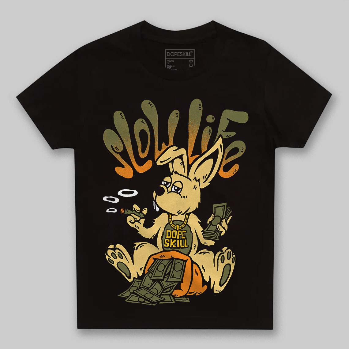 Olive Sneakers DopeSkill Toddler Kids T-shirt Slow Life Graphic Streetwear - Black