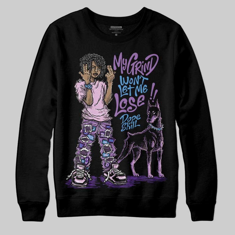 PURPLE Sneakers DopeSkill Sweatshirt My Grind Won't Let Me Lose Graphic Streetwear - Black