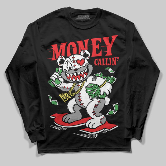 Black and White Sneakers DopeSkill Long Sleeve T-Shirt Money Callin' Graphic Streetwear - Black