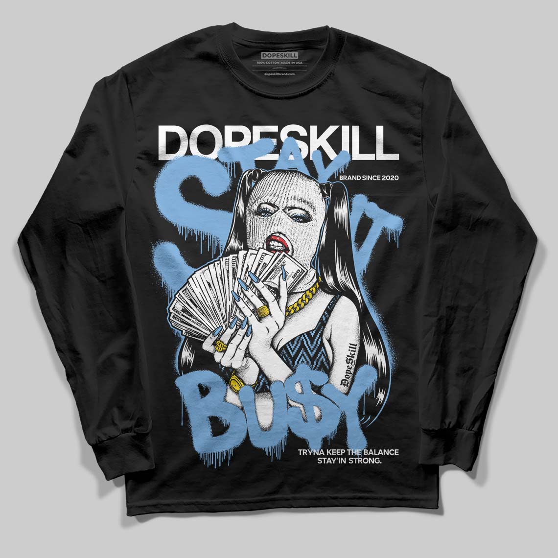 Jordan 12 Retro 'Melo' DopeSkill Long Sleeve T-Shirt Stay It Busy Graphic Streetwear - Black