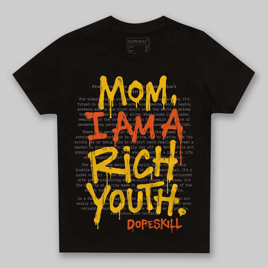 Yellow Sneakers DopeSkill Toddler Kids T-shirt Mom, I Am A Rich Youth Graphic Streetwear - Black