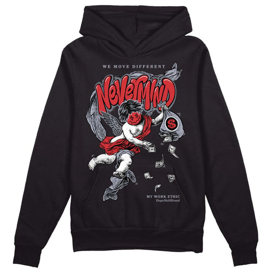 Jordan 4 “Bred Reimagined” DopeSkill Hoodie Sweatshirt Nevermind Graphic Streetwear - Black