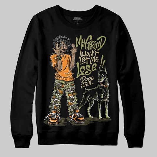 Olive Sneakers DopeSkill Sweatshirt My Grind Won't Let Me Lose Graphic Streetwear - black