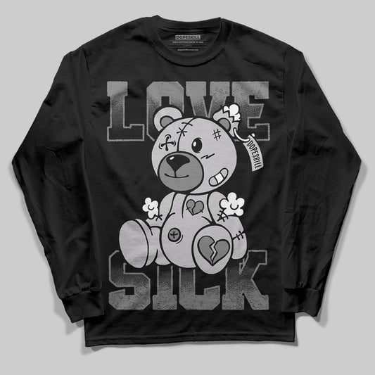 Grey Sneakers DopeSkill Long Sleeve T-Shirt Love Sick Graphic Streetwear - Black