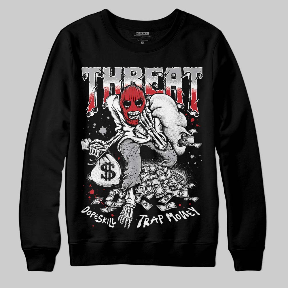 Jordan 4 OG “White Cement” DopeSkill Sweatshirt Threat Graphic Streetwear - Black