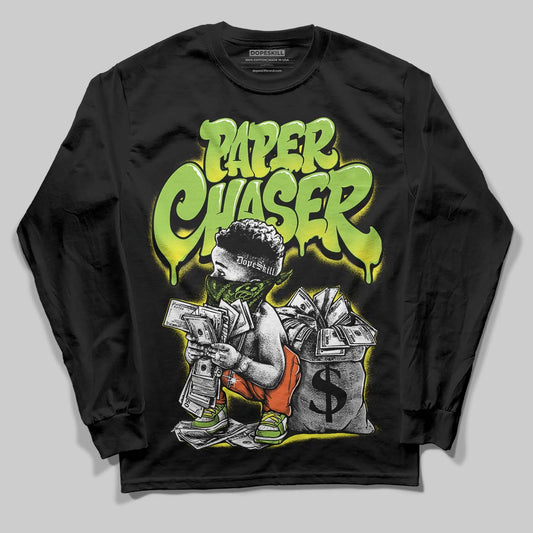 Neon Green Sneakers DopeSkill Long Sleeve T-Shirt Paper Chaser Boy Graphic Streetwear - Black