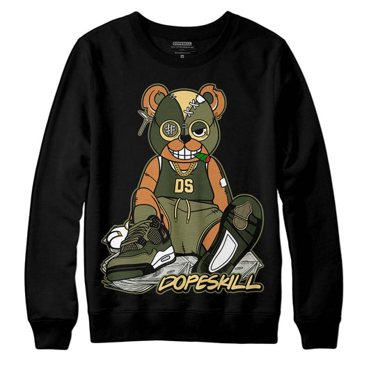Jordan 4 Retro SE Craft Medium Olive DopeSkill Sweatshirt Greatest Graphic Streetwear - Black