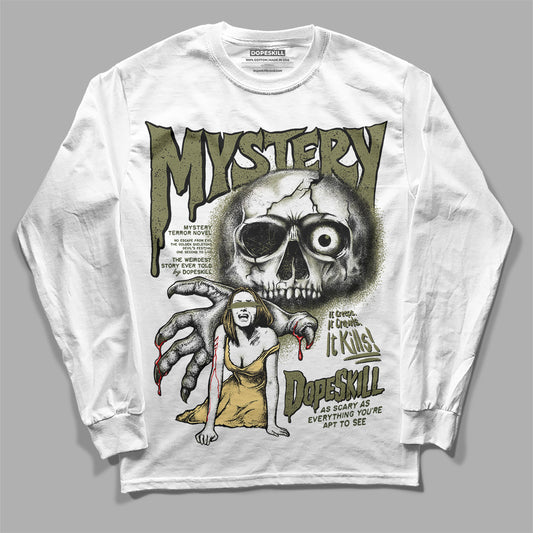 Jordan 4 Retro SE Craft Medium Olive DopeSkill Long Sleeve T-Shirt Mystery Ghostly Grasp Graphic Streetwear - White